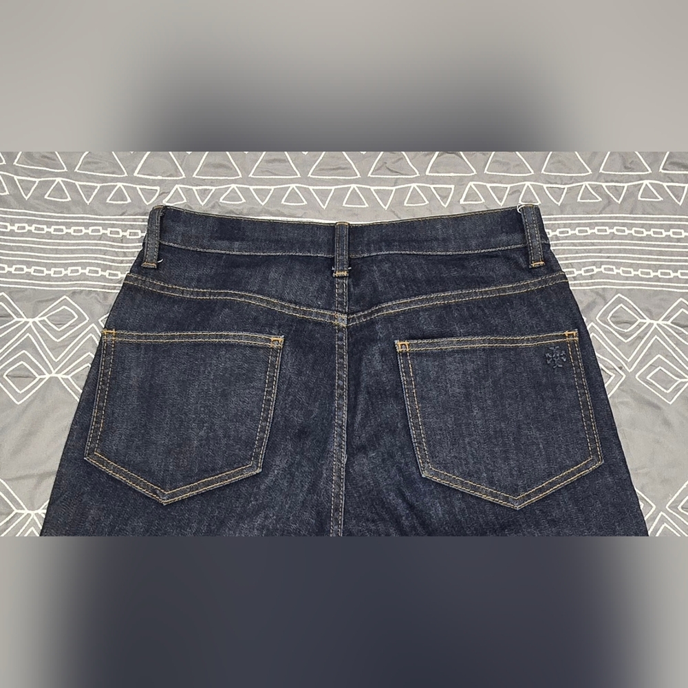Tory Burch Button Fly Straight Leg Jeans Size 28 - Picture 4 of 9